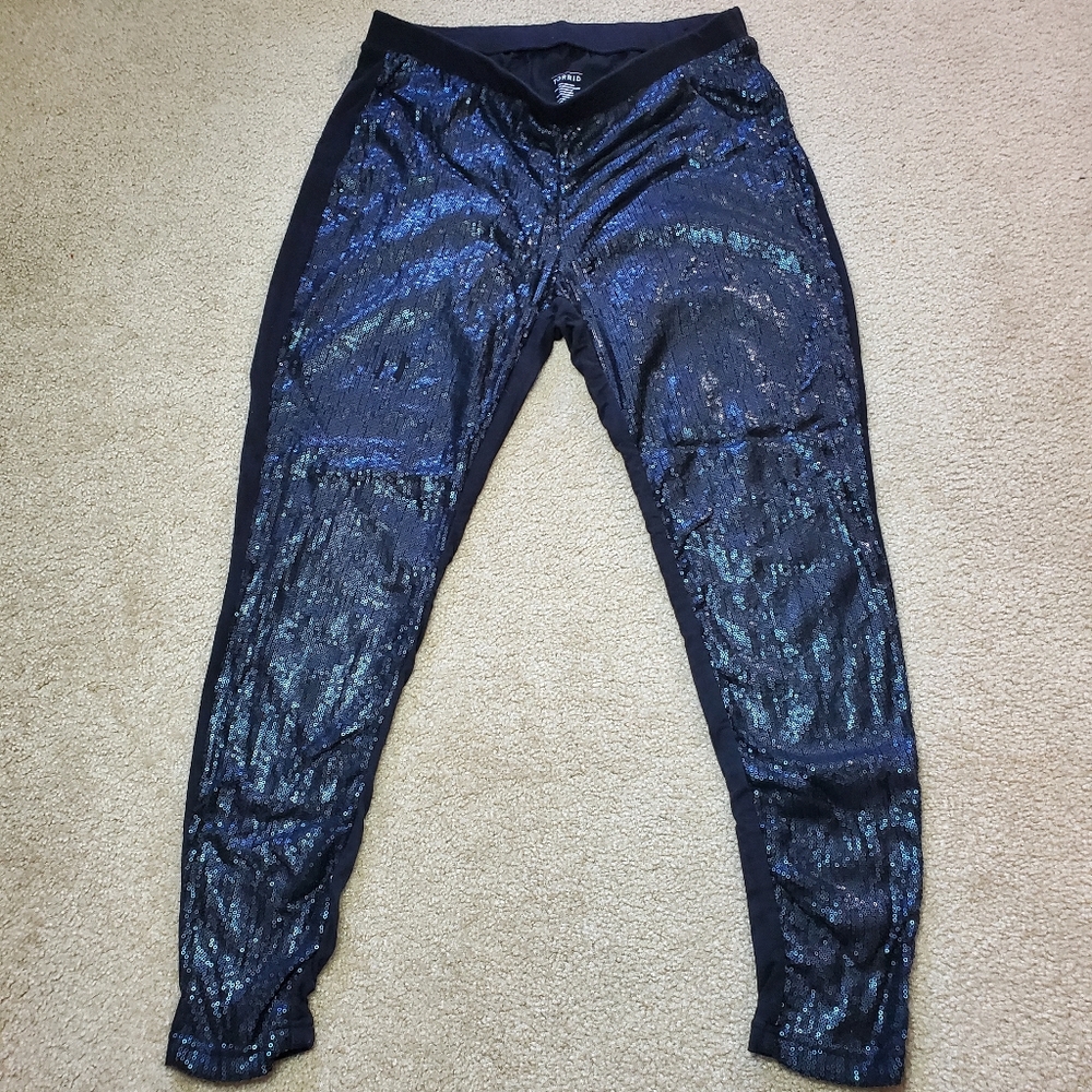 Black matte sequin leggings